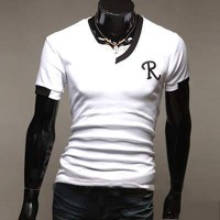 T-shirt Fashion Manches courtes Monogramme Men Polo Spirit Blanc